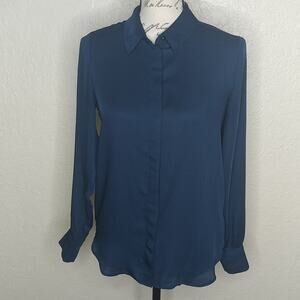H&M Button Front Shirt Blue Size 4